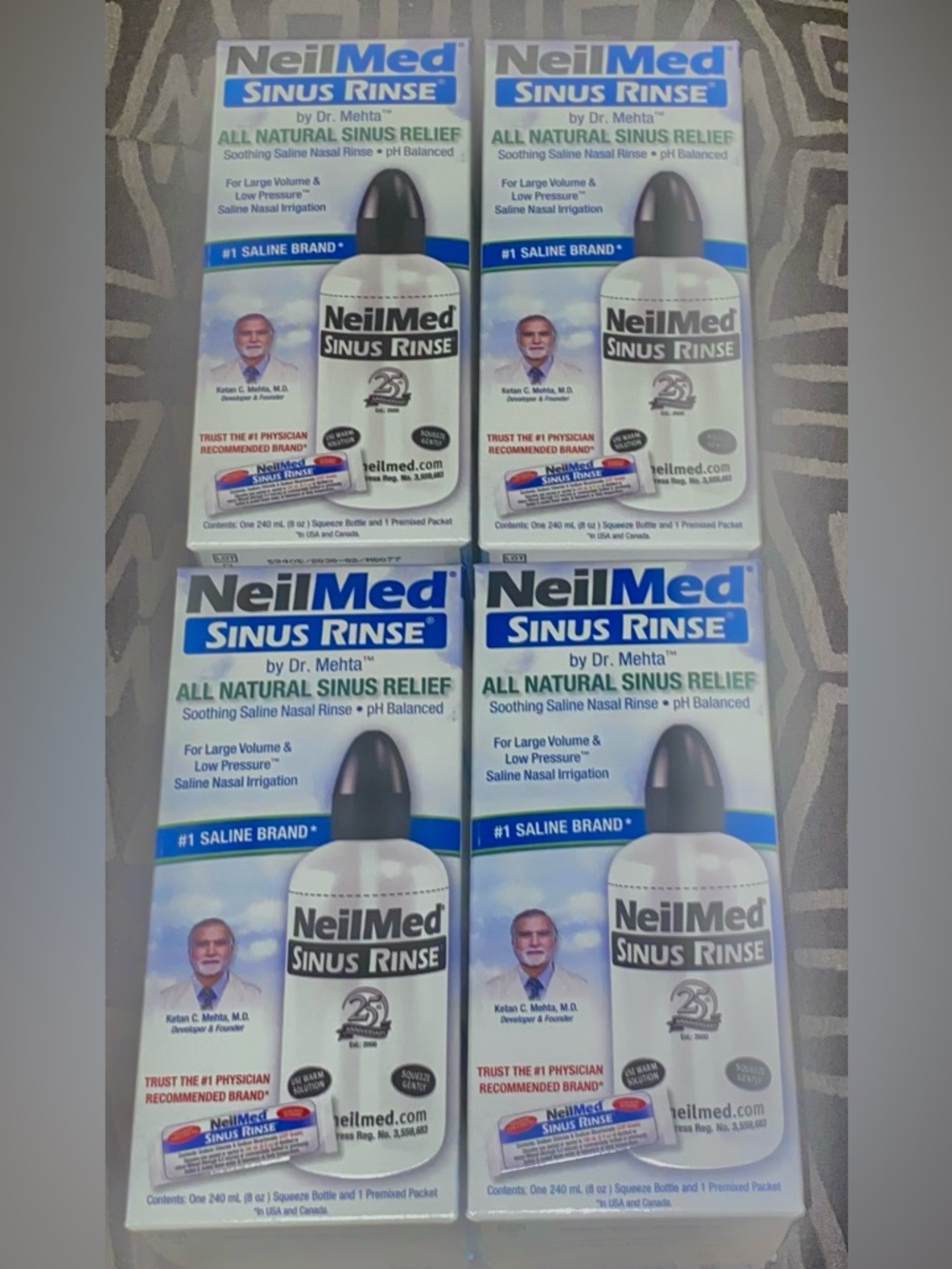 LOT of (4) NeilMed Sinus Rinse Bottle Starter Kit Exp 2/2030 Brand New Sealed